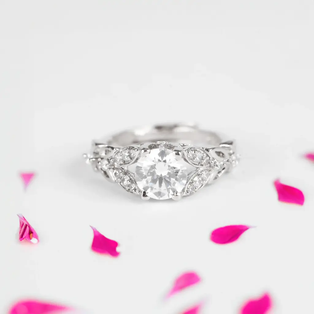 Solitaire Bloom Ring